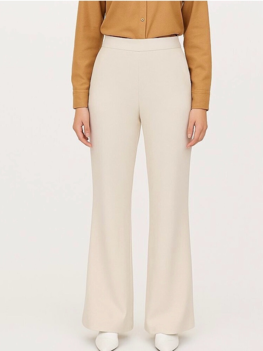 Maliparmi Beige Wide-Leg Trousers | Size IT 44 (US 8–10) | Made in Italy